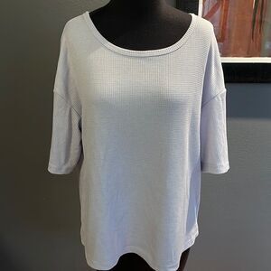 West Loop light blue stretch waffle crew neck short sleeve top. Large- XL.